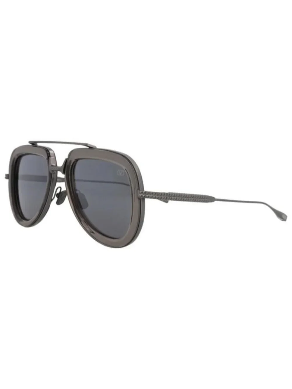 New Valentino Unisex Aviator Black Black Grey Fashion Designer Sunglasses